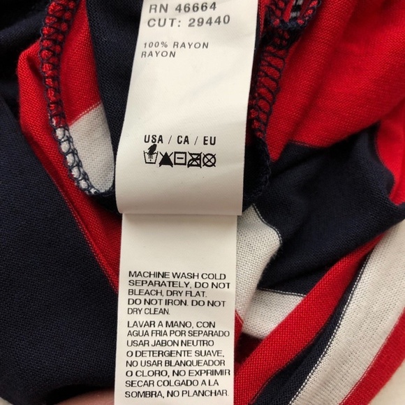 (NWT) Nautica Red/White/Blue Striped Hooded Swimsuit Cover Up Tunic Size S - Picture 9 of 10